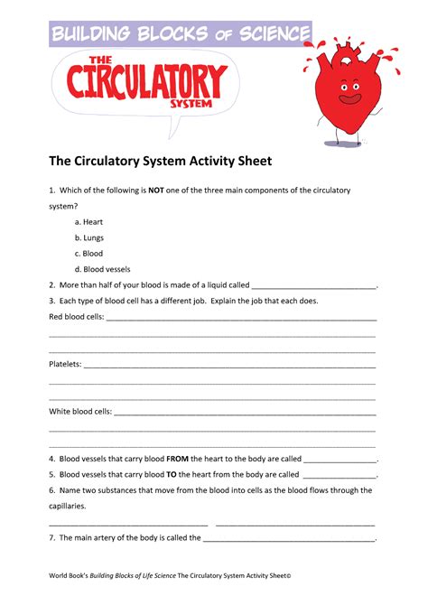 Circulatory Activity Sheet World Booku0027s Building Blocks Studocu The Circulatory System Worksheet Answer Key - The Circulatory System Worksheet Answer Key