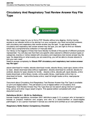 Read Online Circulatory And Respiratory Test Review Answer Key File Type Pdf 