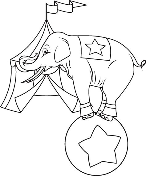 Circus Elephant Coloring Page Circus Elephant Coloring Page - Circus Elephant Coloring Page