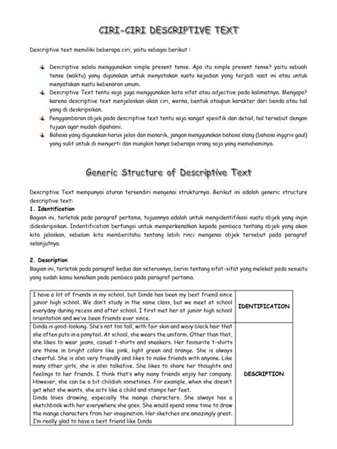 Ciri Ciri Descriptive Text