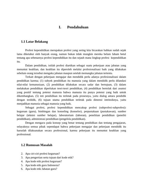 Ciri Ciri Profesi