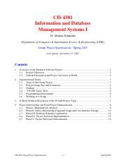 Cis 4301 Information And Database Systems I Term Project