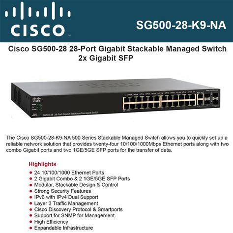 Cisco 500 Series Stackable Managed Switches Data Sheet
