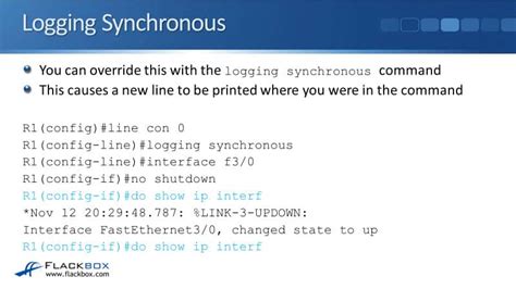 Cisco Console Logging Synchronous
