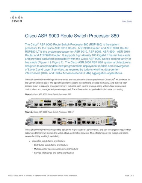 Read Cisco Asr 9000 Route Switch Processor 880 Data Sheet 