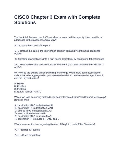 Download Cisco Chapter 3 Exam 