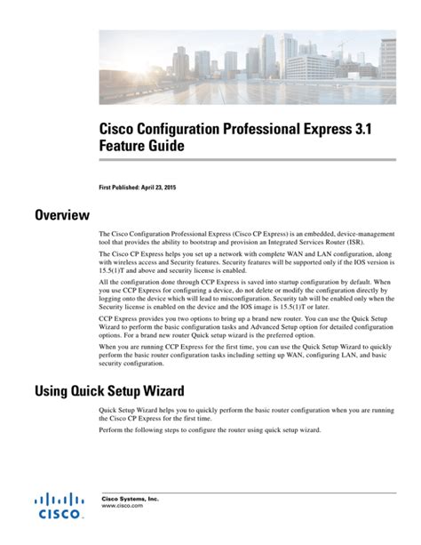 Download Cisco Configuration Professional Express User Guide 