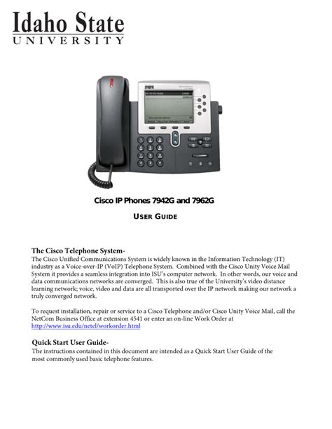 Read Online Cisco Ip Phone 7942G User Guide 