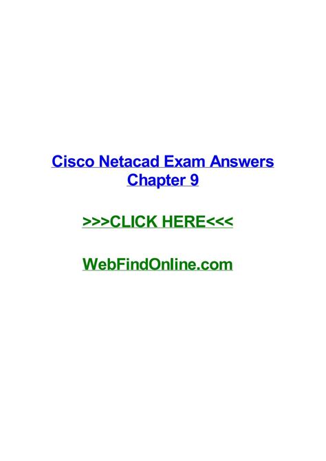 Download Cisco Netacad Answers Chapter 9 