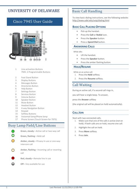 Read Online Cisco Phone User Guide 7945 