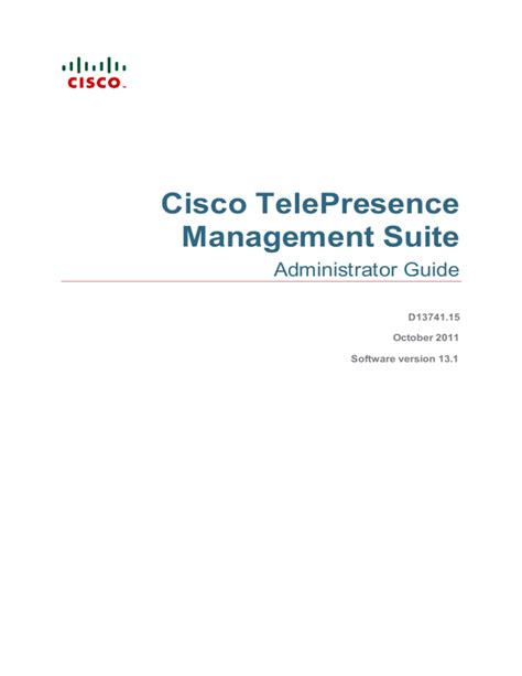 Download Cisco Telepresence Management Suite Administrator Guide 