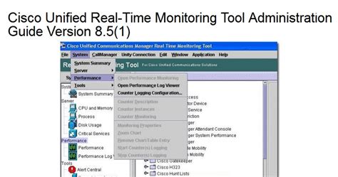 Full Download Cisco Unified Real Time Monitoring Tool Administration Guide 