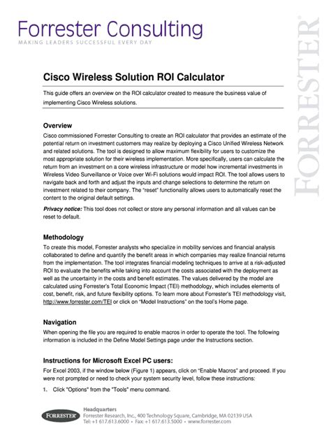 Full Download Cisco Wireless Solution Roi Calculator 