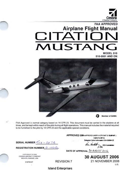 Read Online Citation Aircraft Flight Manual 