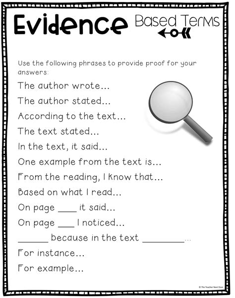 Citing Text Evidence In 6 Steps Upper Elementary Citing Text Evidence Practice - Citing Text Evidence Practice