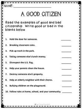Citizenship And Government Social Studies Worksheets And Study Responsibilities Of Citizenship Worksheet - Responsibilities Of Citizenship Worksheet