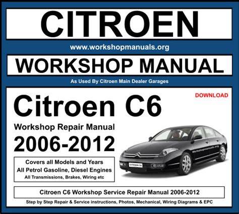 citroen c6 workshop manual