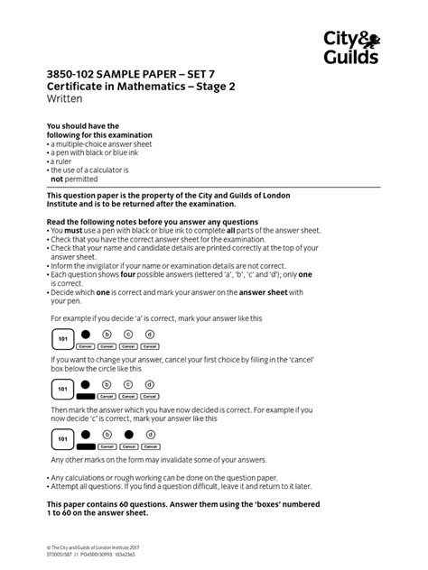 City And Guilds Math 2012 Past Papers
