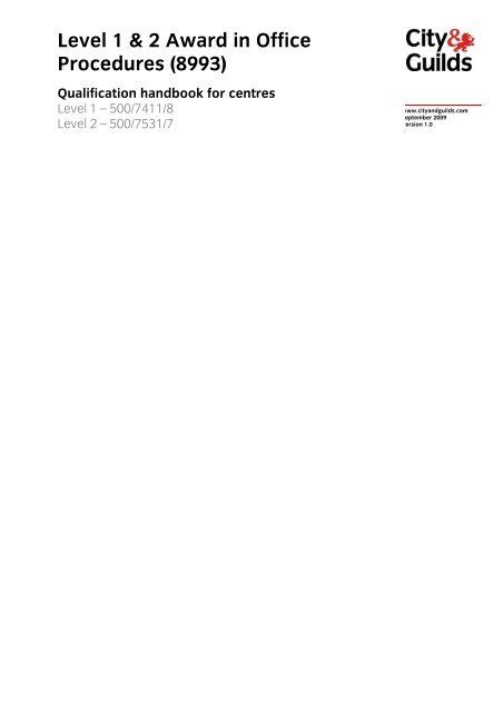 City Guilds Office Procedures Sample Papers