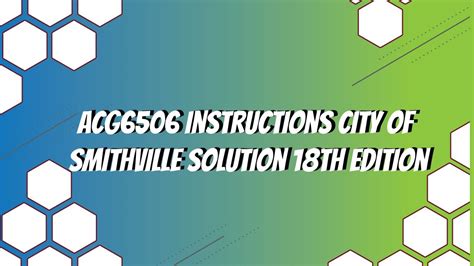 Read City Of Smithville Chapter 5 Solutions 