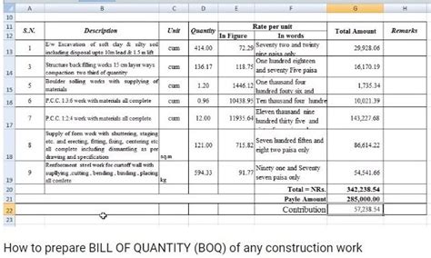 Civil Billing Engineering Specifications