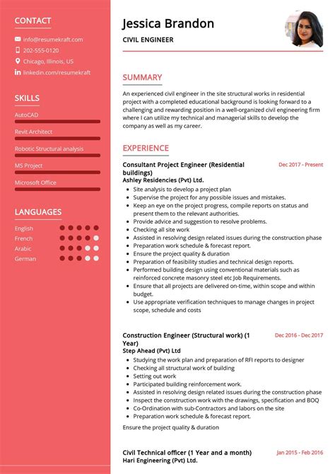 Civil Engineer Cv Pdf