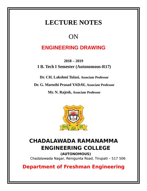 Civil Engineering Drawing Lecture Notes