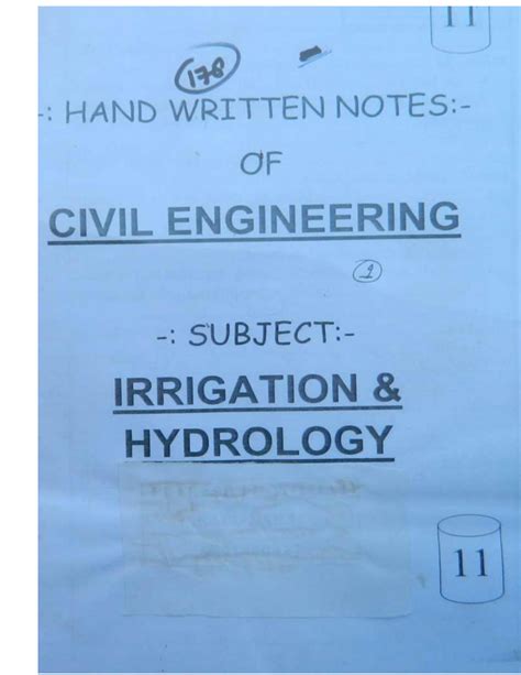 Civil Engineering Irrigation Lecture Notes Oficceore