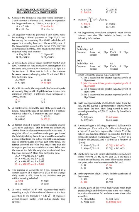 Civil Engineering Practice Problems