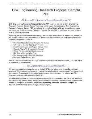 Civil Engineering Research Proposal Sample