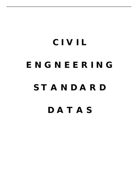 Civil Engineering Standard Data