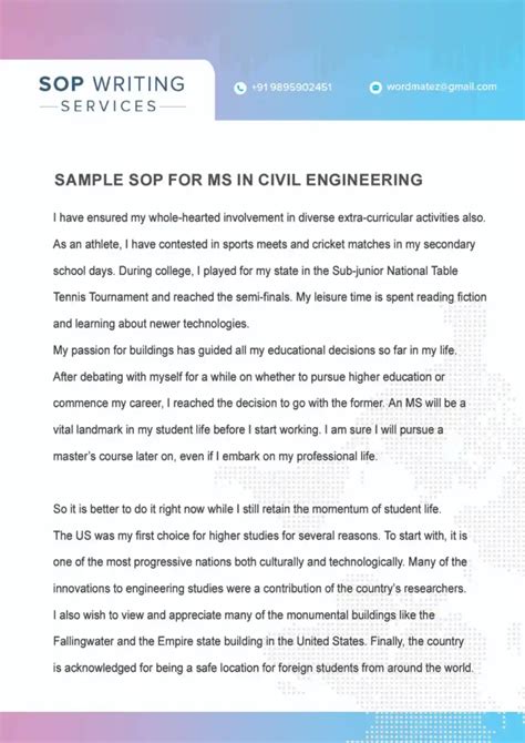 Civil Engineering Writing Sample