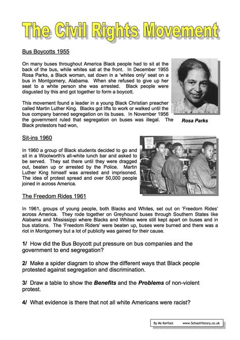 Civil Rights Movement Writing Exercises Worksheet Student The Civil Rights Movement Worksheet Answers - The Civil Rights Movement Worksheet Answers