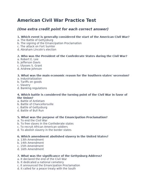 Civil War Test