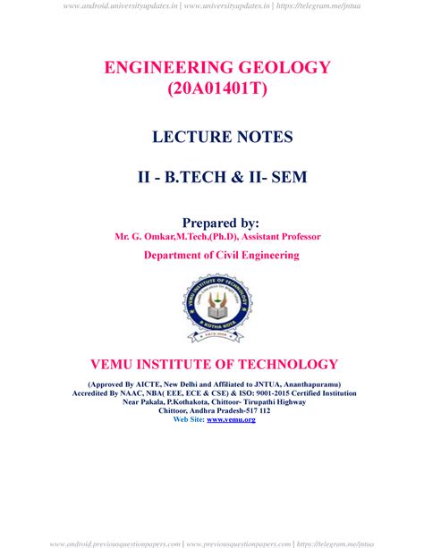 Download Civil Engineering Geology Lecture Notes 