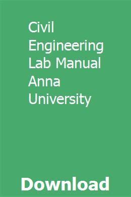 Full Download Civil Engineering Lab Manual Anna University 