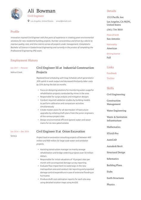 Download Civil Engineering Sample Resumes 