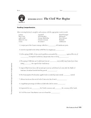 Full Download Civil War Begins Section 1 Answers 