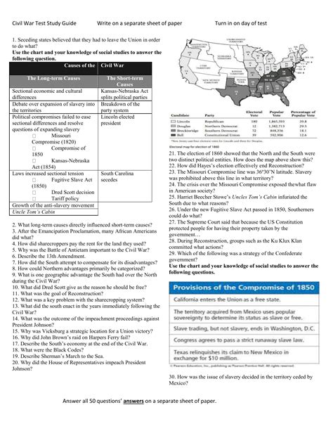 Full Download Civil War Test Study Guide 