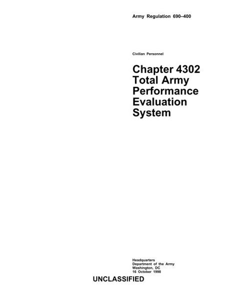 Read Civilian Personnel Chapter 4302 Total Army Performance 