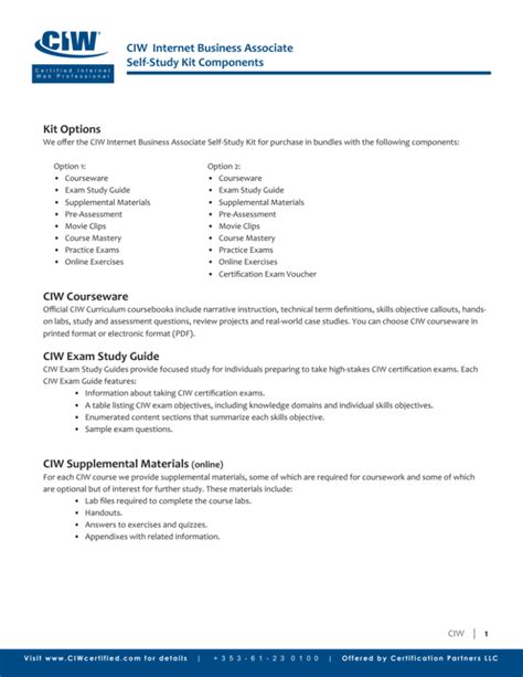 ciw internet business associate study guide