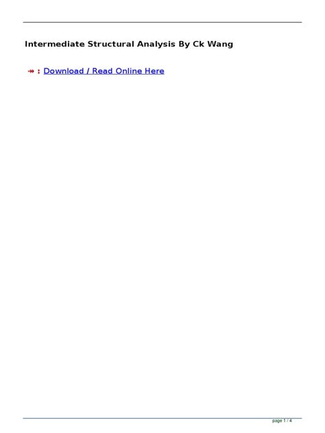 Ck Wang Matrix Structural Analysis Free