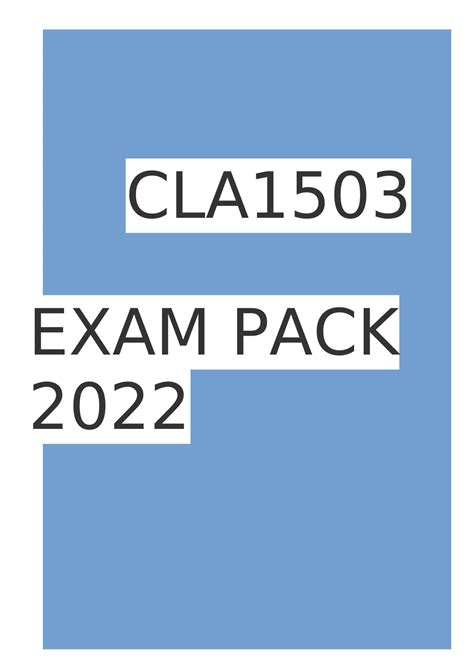 Cla1503 Exam Paper