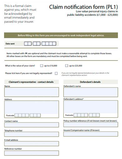 Claim Notification Form