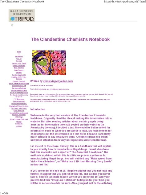 clandestine chemist notebook