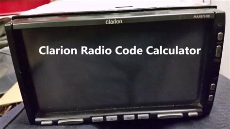 clarion radio code calculator