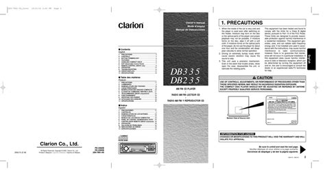 Read Online Clarion Db335 User Guide 