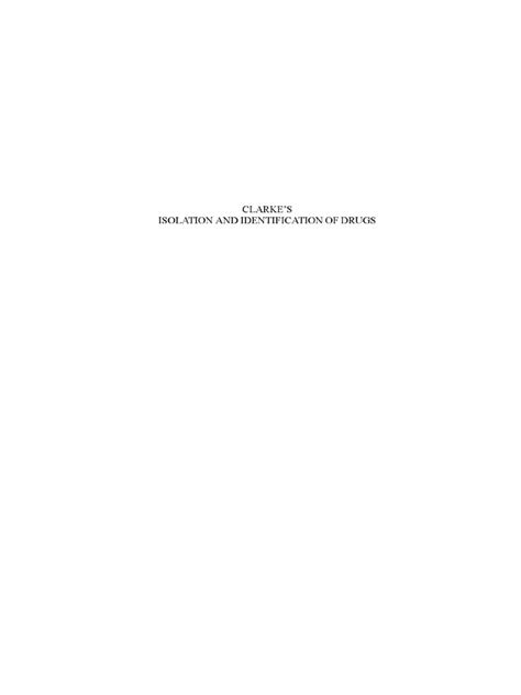 Clarkes Isolation And Identification Of Drugs