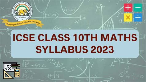 Class 10 Maths Syllabus 2022 23