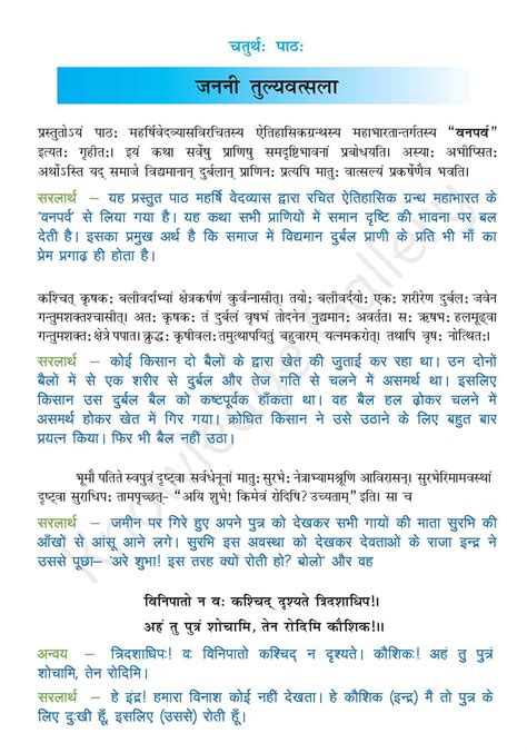Class 10 Sanskrit Chapter 4 Hindi Translation